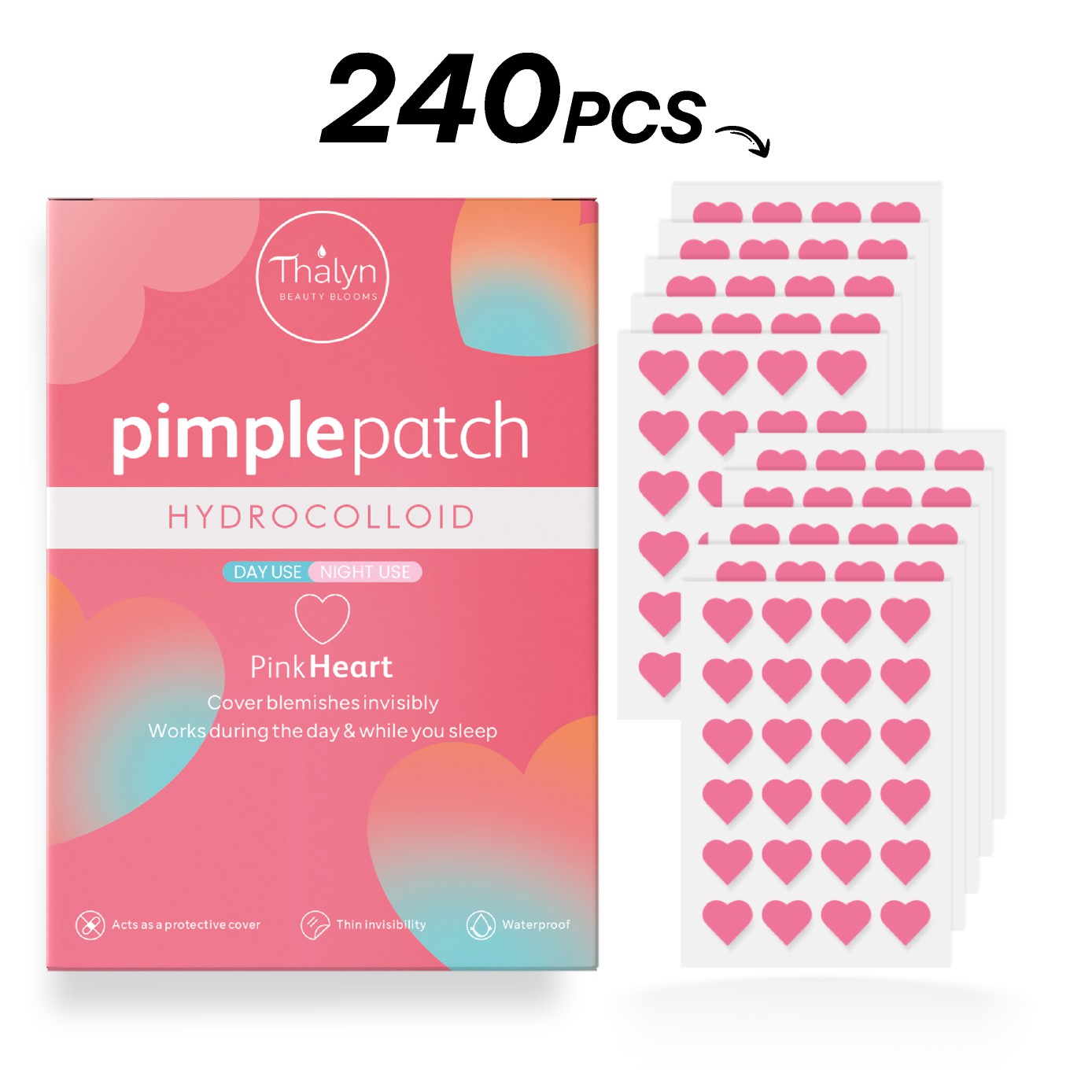 240PCS Pink Heart Pimple Patch - đánh giá và giá Skincare China