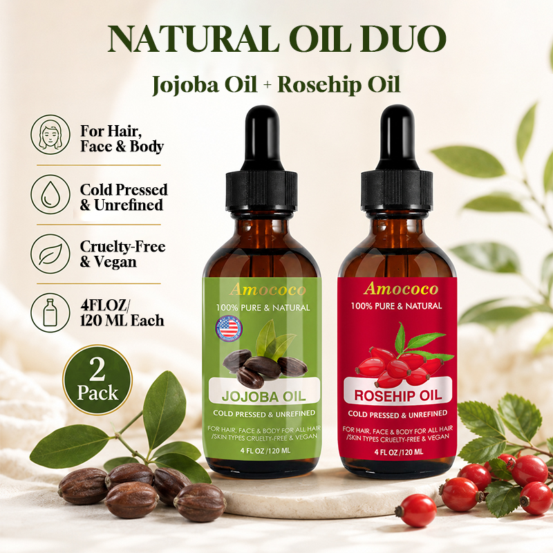 Amococo 2pcs Jojoba Oil and Ro - đánh giá và giá Face Oil Rosehip